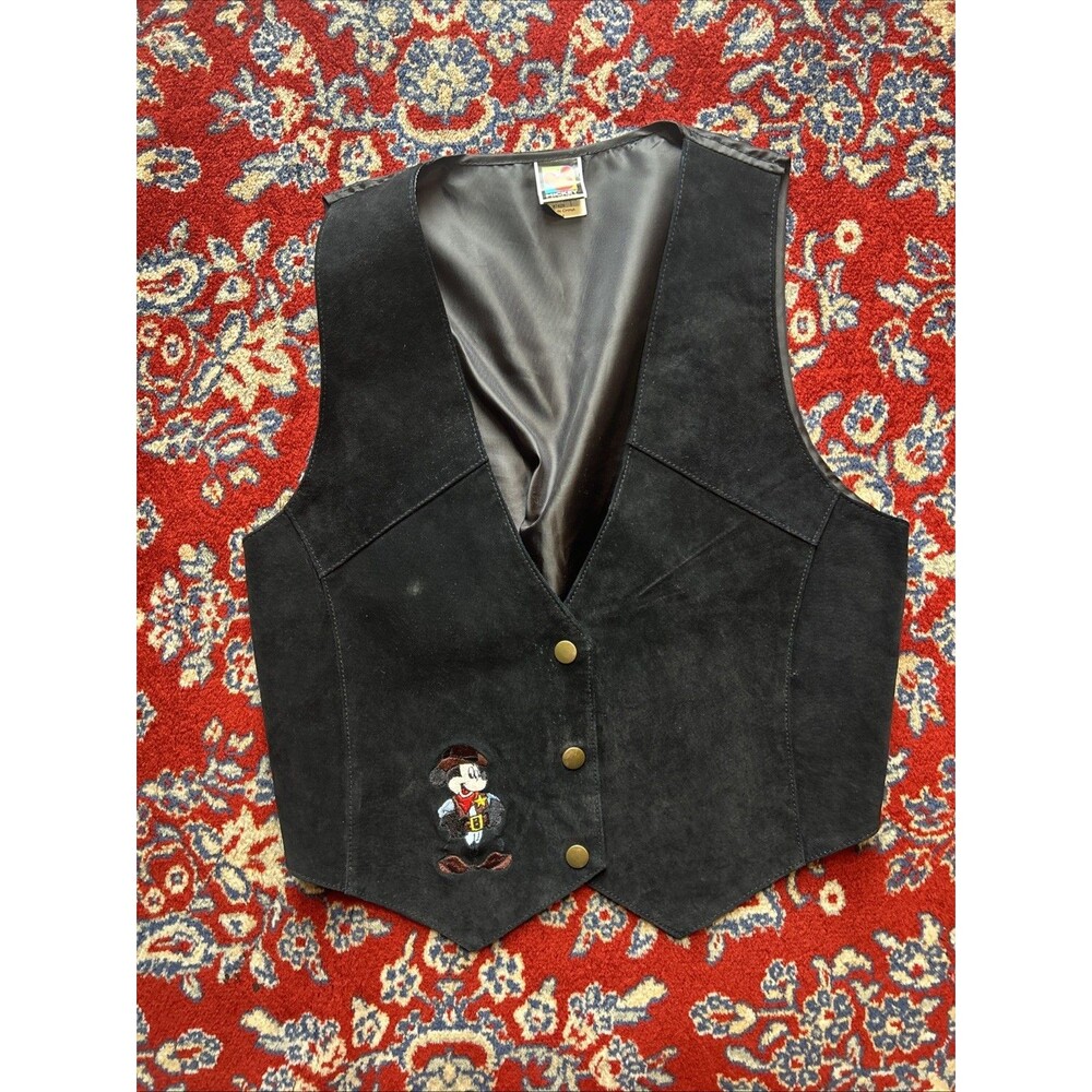 Vintage Mickey Mouse Cowboy Vest Size S/M Large DIsney Made USA 90's RARE!
